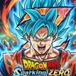 Dragon Ball Sparking Zero logo featuring Goku in Super Saiyan Blue form with a fiery energy aura.