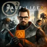 Half-Life 2 game artwork featuring Gordon Freeman with sci fi dystopian action environment.