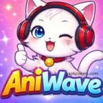AniWave anime streaming platform logo icon with colorful anime style character and modern gradient background.