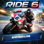 Ride 6 motorcycle racing game rider leaning into a high speed corner on a sportbike during track race.