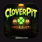 CloverPit game logo featuring dark slot machine style horror theme with glowing clover symbols and mysterious retro gameplay atmosphere.
