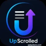 Modern UpScrolled app icon featuring a neon gradient design with a stylized “U” arrow and clean digital interface elements.
