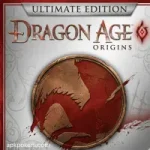 Ultimate Edition cover art for Dragon Age: Origins featuring a red dragon silhouette on a circular bronze shield.