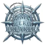 Professional logo design for Limit Zero Breakers featuring a metallic celestial compass with a glowing energy core.